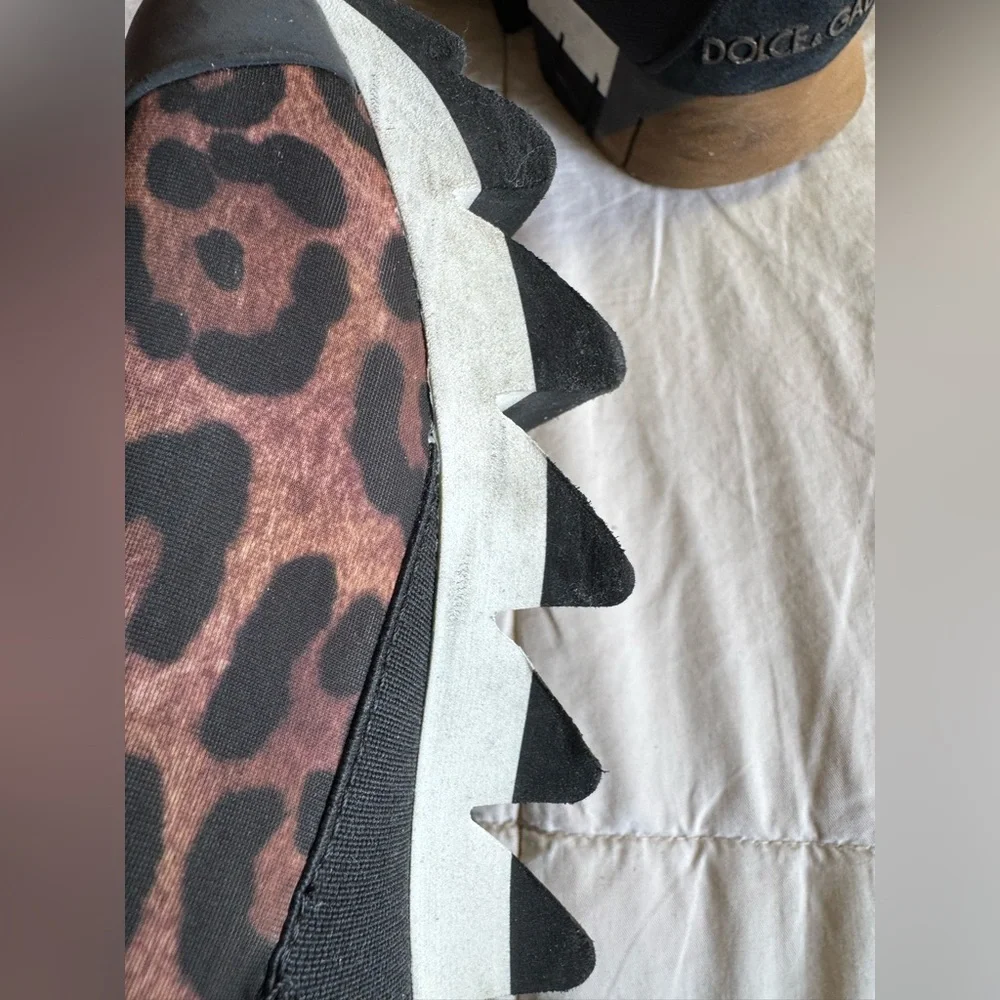 Dolce & Gabbana Ibiza Leopard Print‎ Slip On Sneakers, Size 6.5, EU 37